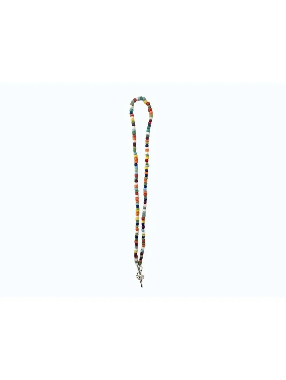 Handmade Colorful Seed Bead Ballerina Charm Stretch Necklace, 14